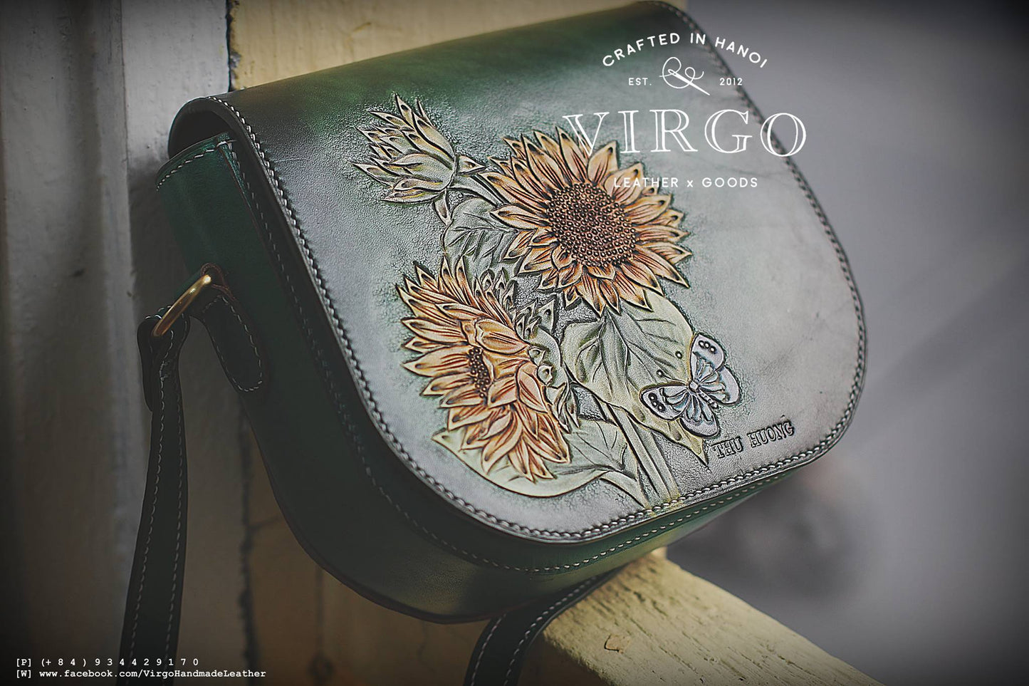 Half moon Sunflower Crossbody Bag