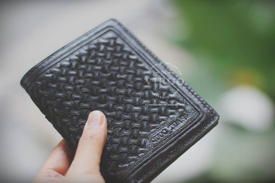 Cross Braided Men Carving Wallet