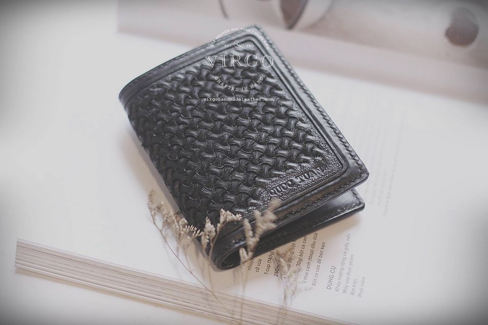 Cross Braided Men Carving Wallet