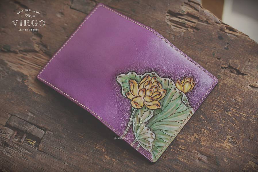 Lotus Hand Carved Mini Wallet