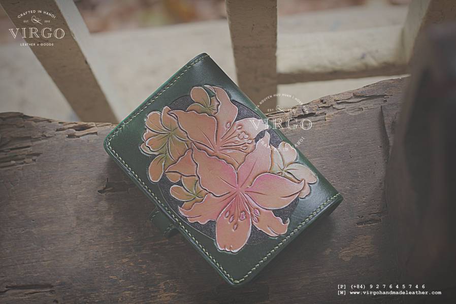 Lily Hand Carved Wallet